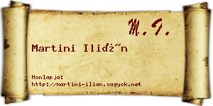 Martini Ilián névjegykártya